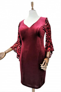 Rochie de ocazie din catifea bordo