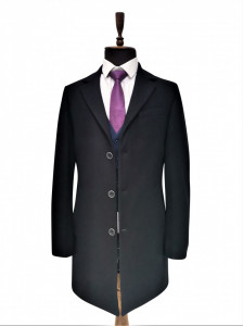 Palton negru slim fit 