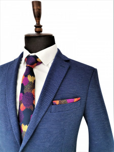 sacou slim fit albastru