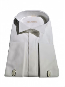 camasa crem ceremonie slim fit