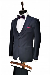Costum slim fit bleumarin
