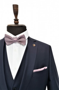 Costum indigo slim fit cu vesta