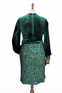 Rochie de ocazie din catifea verde