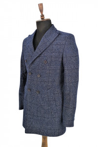 Redingota albastra slim fit