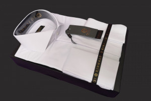 Camasa alba extra slim pentru butoni Mario