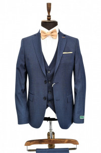 Costum slim fit bleumarin