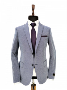sacou slim fit bleu