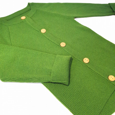Cardigan Rib lână merinos - Apple green