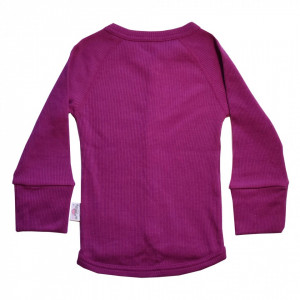 Cardigan Rib lână merinos - Purple Wine