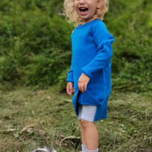 Rochie lână merinos - Ibiza blue
