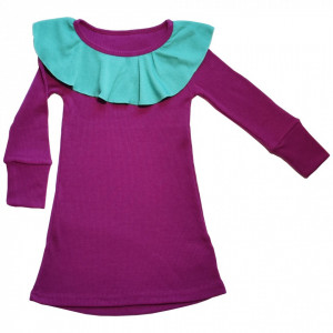 Rochie Rib lână merinos - Purple Wine