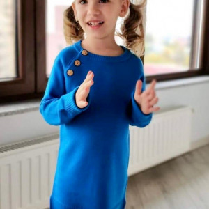 Rochie lână merinos - Ibiza blue