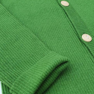Cardigan Rib lână merinos - Apple green
