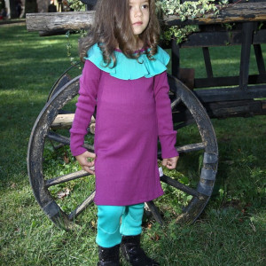 Rochie Rib lână merinos - Purple Wine