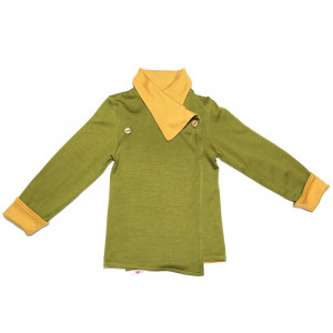 Cardigan dublat reversibil lână merinos extrafină