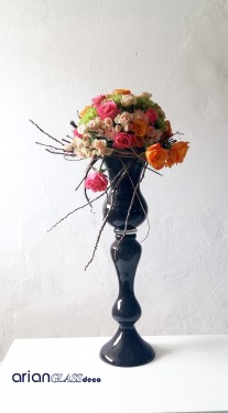 Vaza din sticla neagra Alexandra H 65 cm