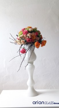 Vaza din sticla alba Alexandra H 65 cm