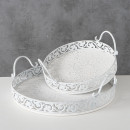 Set 2 tavi albe metalice Karina D 28-37 cm