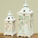 1001515 Set 2 felinare albe Gradara H 40 - 55 cm