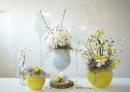 Cupa sticla inalta Floria alba H 25 D 15 cm