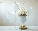 Cupa sticla inalta Floria alba H 55 D 15 cm
