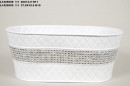 Vas alb cu strasuri 26x13.5xH11 cm