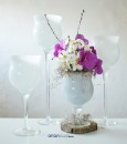 Cupa sticla inalta Floria alba H 45 D 15 cm