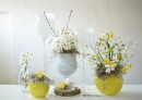 Cupa sticla inalta Floria alba H 45 D 15 cm