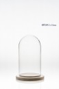 Cupola sticla H 22 D 12 cu suport natur
