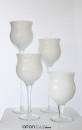 Cupa sticla inalta Floria alba H 25 D 15 cm