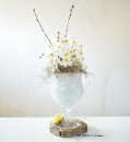 Cupa sticla inalta Floria alba H 45 D 15 cm