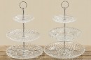80893 Etajera sticla Vialo cu 3 platouri H 35 cm