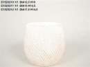 Vas ceramic alb cu auriu D 12.5 H 10 cm
