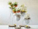 Cupa sticla inalta Floria alba H 45 D 15 cm