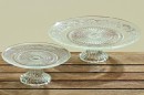 53816 Platou din sticla rezistenta cu model in relief D 19cm