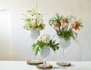 Cupa sticla inalta Floria alba H 55 D 15 cm