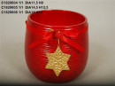 Vas ceramic rosu D 14.5 H 12.5 cm