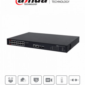 DAHUA DHT1850006 DAHUA PFS3220-16GT-190 - Switch Poe de 16 P