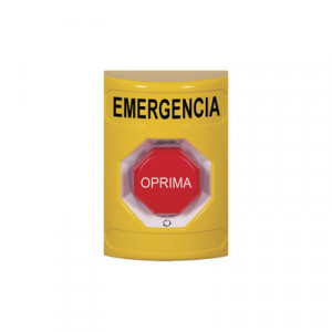 STI SS2209EMES Boton de Emergencia en Espanol Color Amarillo