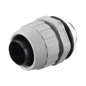 HUBBELL HUBP075NGYA Conector Recto de Nylon de 3/4" para Tub