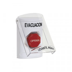 STI SS2322EVES Boton de Evacuacion con Tapa Protectora de Po