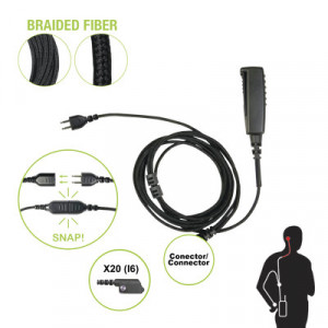 PRYME SNP2W20BF Cable para Microfono audifono SNAP intercamb