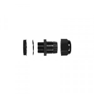Syscom 563NG9512 Conector Glandula Negro PG-9.9 mm para Exte