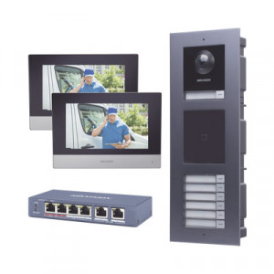 DSKISMULTI7AP Hikvision KIT de Videoportero IP par