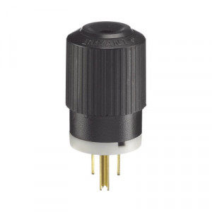 HUBBELL HUBBRY5266NP Clavija Negra 15 A 125 V CA 2 Polos 3 H