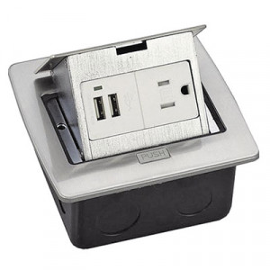 THORSMAN THMCPU Caja de piso cuadrada con 2 puertos USB y co