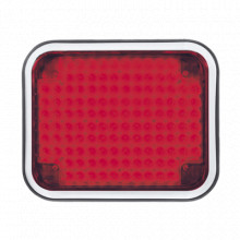 85BZR Code 3 Luz perimetral LED roja 7x9 con bisel rojo