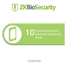 Zkbsapp10 Zkteco Licencia Para ZKBiosecurity Para 10 Cuentas