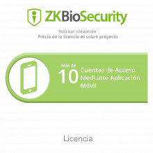 Zkbsappprj Zkteco Licencia Para ZKBiosecurity Para Mas De 10