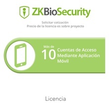 Zkbsappprj Zkteco Licencia Para ZKBiosecurity Para Mas De 10